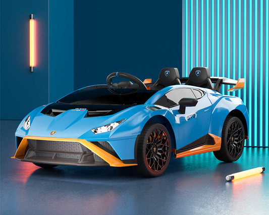 New 24v Lamborghini Huracan STO Drift Electric Children Ride on Car With Remote - Blue