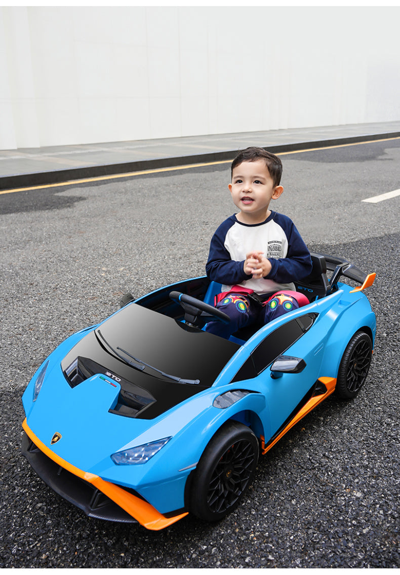 Lamborghini Huracan STO Drift Electric 24V Children Ride on Car With Remote - Blue