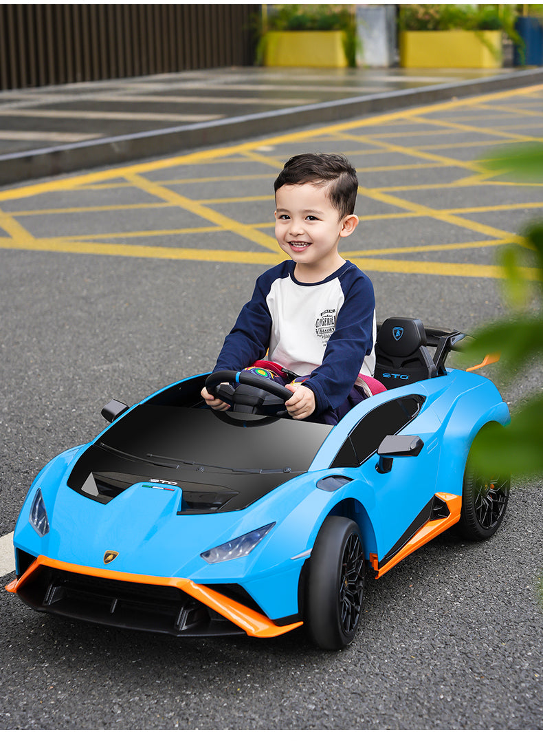 Lamborghini Huracan STO Drift Electric 24V Children Ride on Car With Remote - Blue