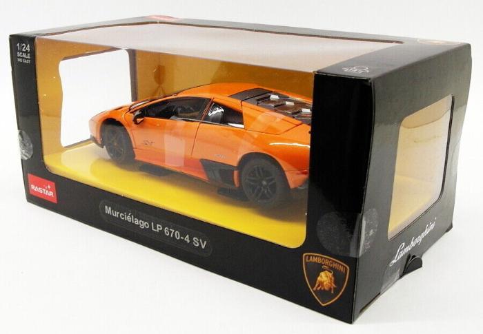 39300 Rastar Murcielago LP670-4 Die cast 1:24 Scale Toy Car with Open Doors - Orange