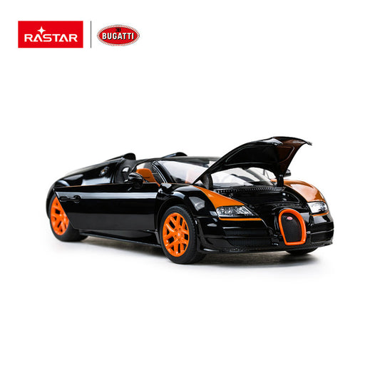 43900 Rastar Bugatti Grand Sport Vitesse 16.4 Die cast 1:18 Scale Toy Car with Open Doors - Black