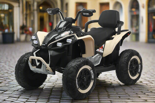 New 24V Kids Ride on XXL Big Size Seat Quad Bike with Remote - Khaki