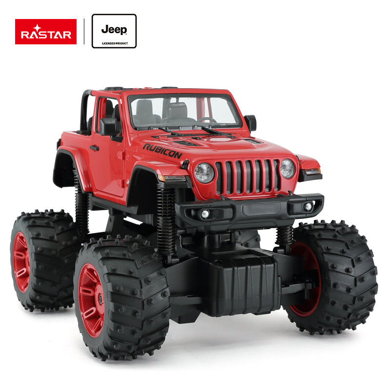 79410 Rastar RC 1:14 JEEP Wrangler Rubicon Big foot Kids Remote Control Car - Red
