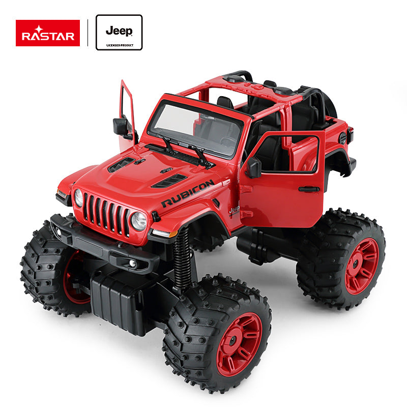 79410 Rastar RC 1:14 JEEP Wrangler Rubicon Big foot Kids Remote Control Car - Red