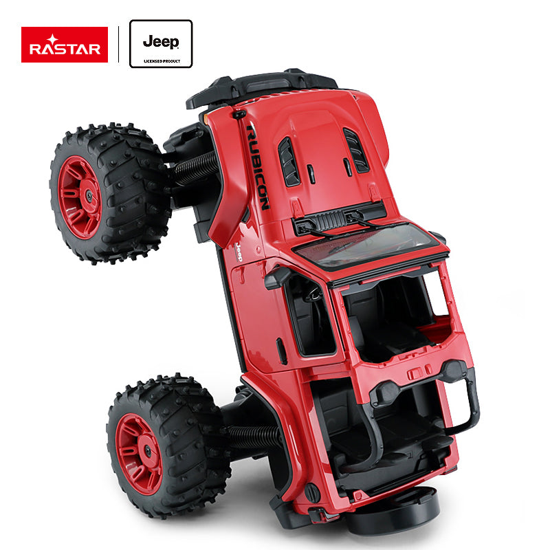 79410 Rastar RC 1:14 JEEP Wrangler Rubicon Big foot Kids Remote Control Car - Red