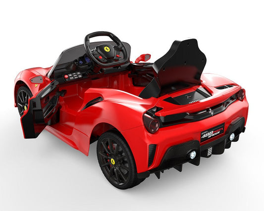 Licensed Ferrari 488 Pista Spider 12V Kids Ride on Car With Remote - Red