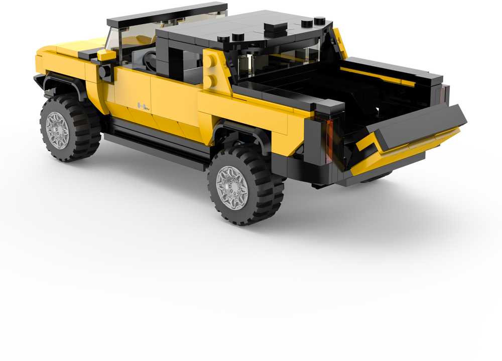 93700 Rastar 1:30 Hummer EV Bricks/Assemble Kids Toy Car - Yellow