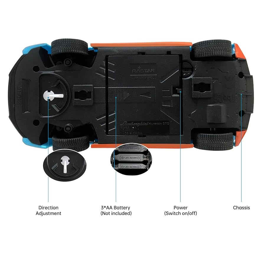 98800 Rastar RC 1:24 Lamborghini Huracan STO Kids Remote Control Car - Blue