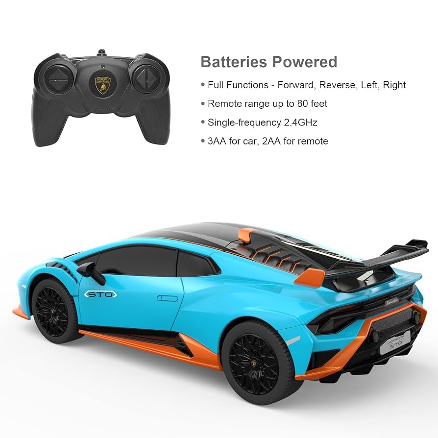 98800 Rastar RC 1:24 Lamborghini Huracan STO Kids Remote Control Car - Blue
