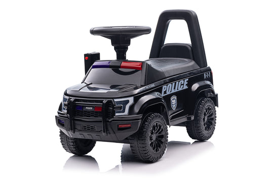 New Police Car Push Along Foot to Floor Ride on for Kids Black