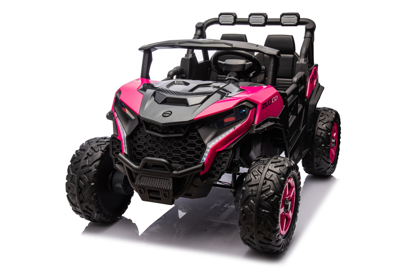 24v Kids 2 Seater Ride on UTV Buggy With Remote Leather Seats EVA Wheels 4 x Motors - Pink