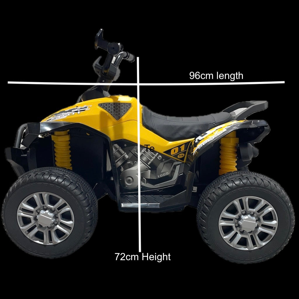 New Predatour ATV 12V Electric Kids Ride on Quad Bike - Yellow