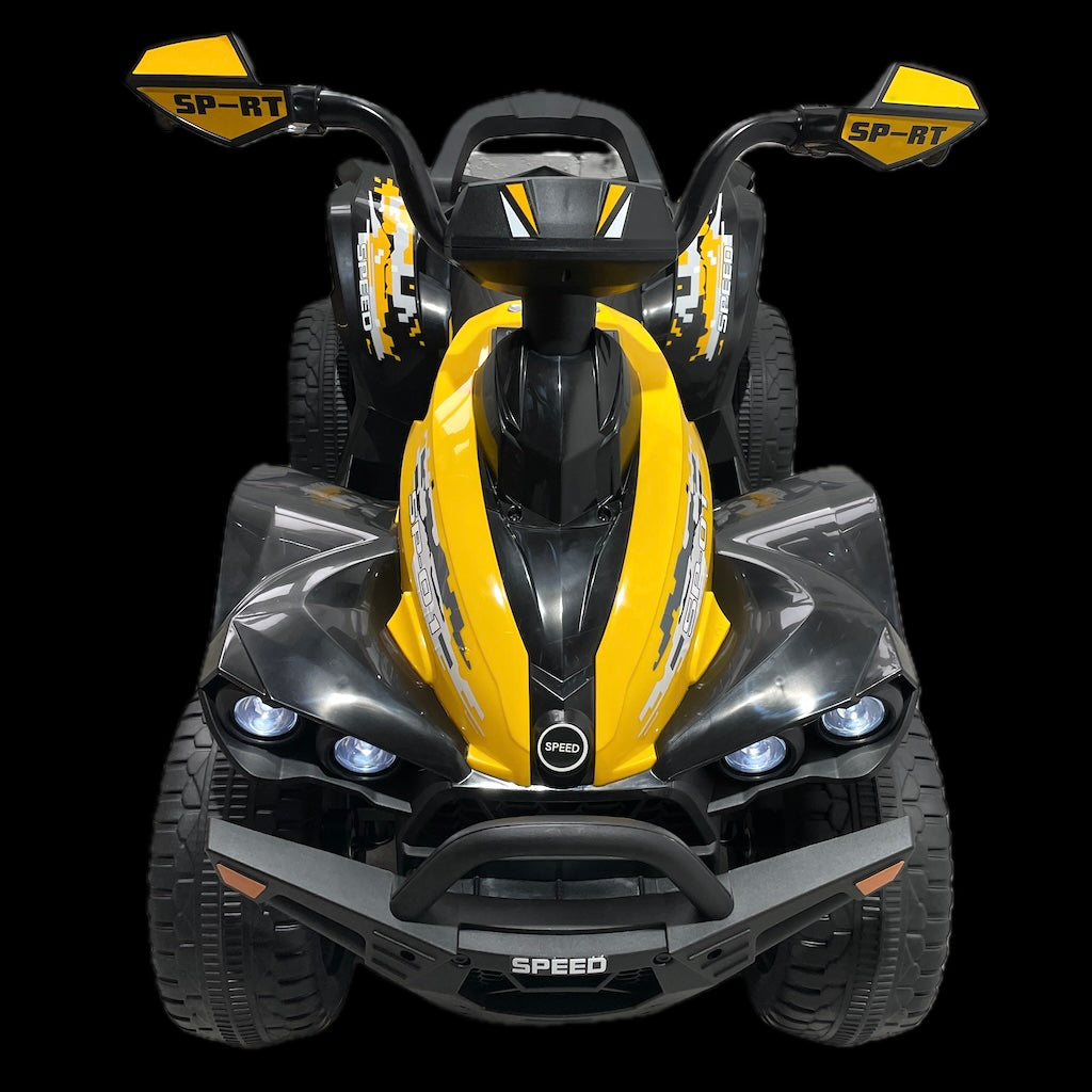 New Predatour ATV 12V Electric Kids Ride on Quad Bike - Yellow