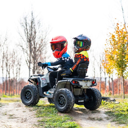 Licensed Cam Am 24V Electric Kids Ride on Outlander Two Seats Quad Bike - Grey