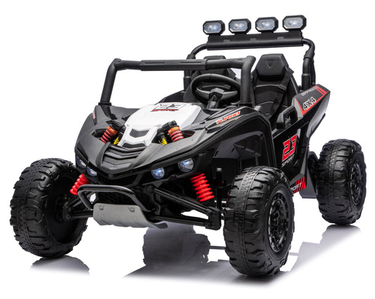 24v Kids Two Seater Ride on UTV Buggy With Remote Leather Seats EVA Wheels 4 x Motors in Black