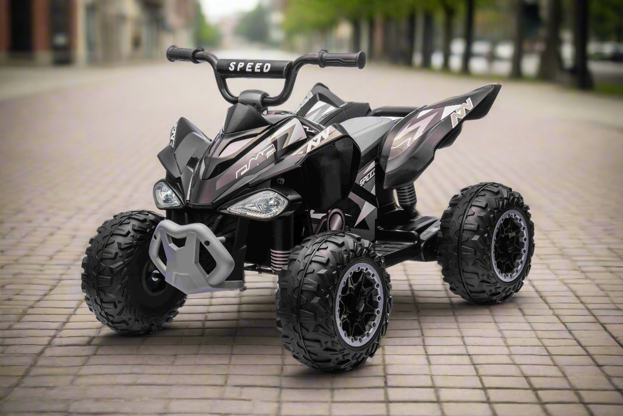 New 12V Kids Electric Ride on Quad Bike ATV Renegade in Black – Smart