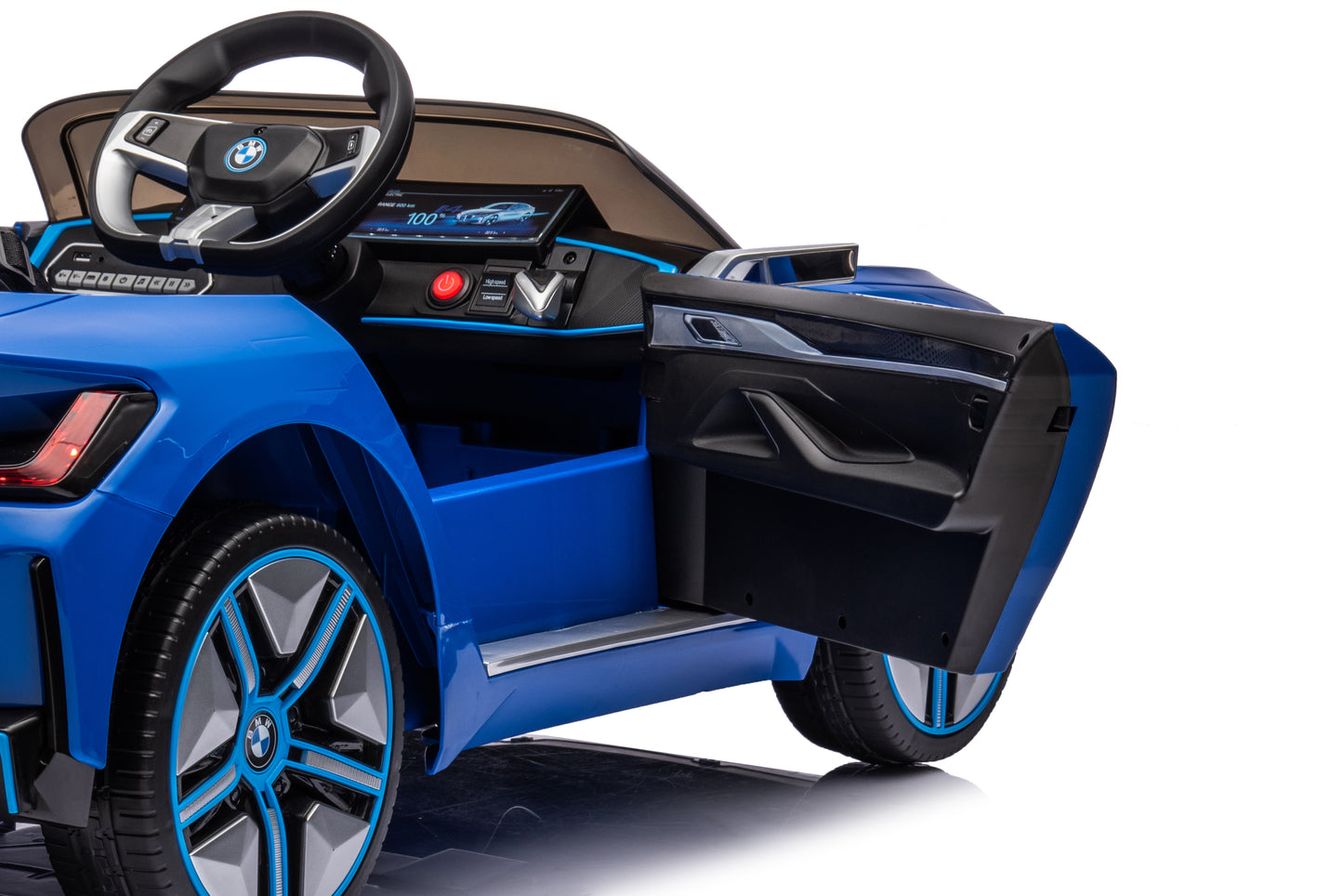 Licensed BMW i4 Electric 12V Kids Ride on Toy Car With Remote - Metallic Blue