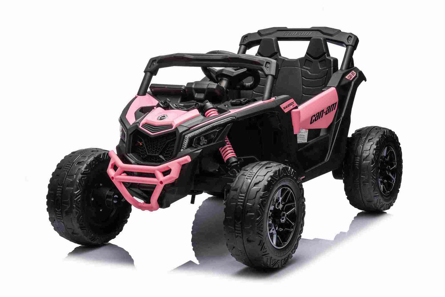 New 24v Can Am Maverick Kids Ride on UTV Buggy 4 Motors and Remote - Pink