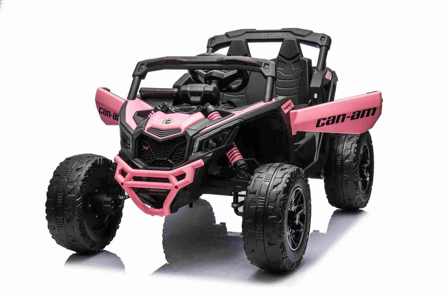 New 24v Can Am Maverick Kids Ride on UTV Buggy 4 Motors and Remote - Pink