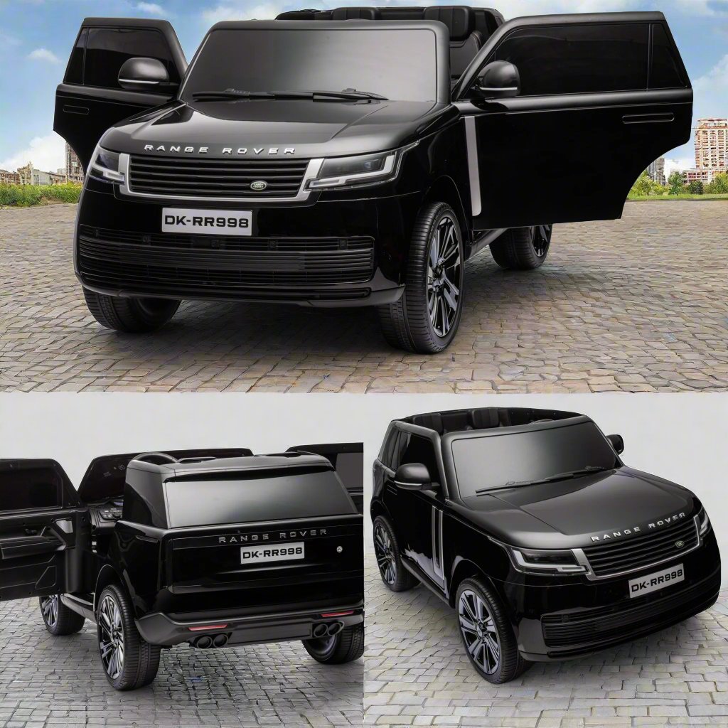 Range Rover Two Seater 24V Kids Ride on Car with Remote & MP4 Screen - Metallic Black
