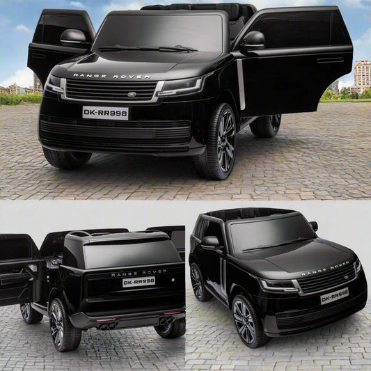 Range Rover Two Seater 24V Kids Ride on Car with Remote & MP4 Screen - Metallic Black