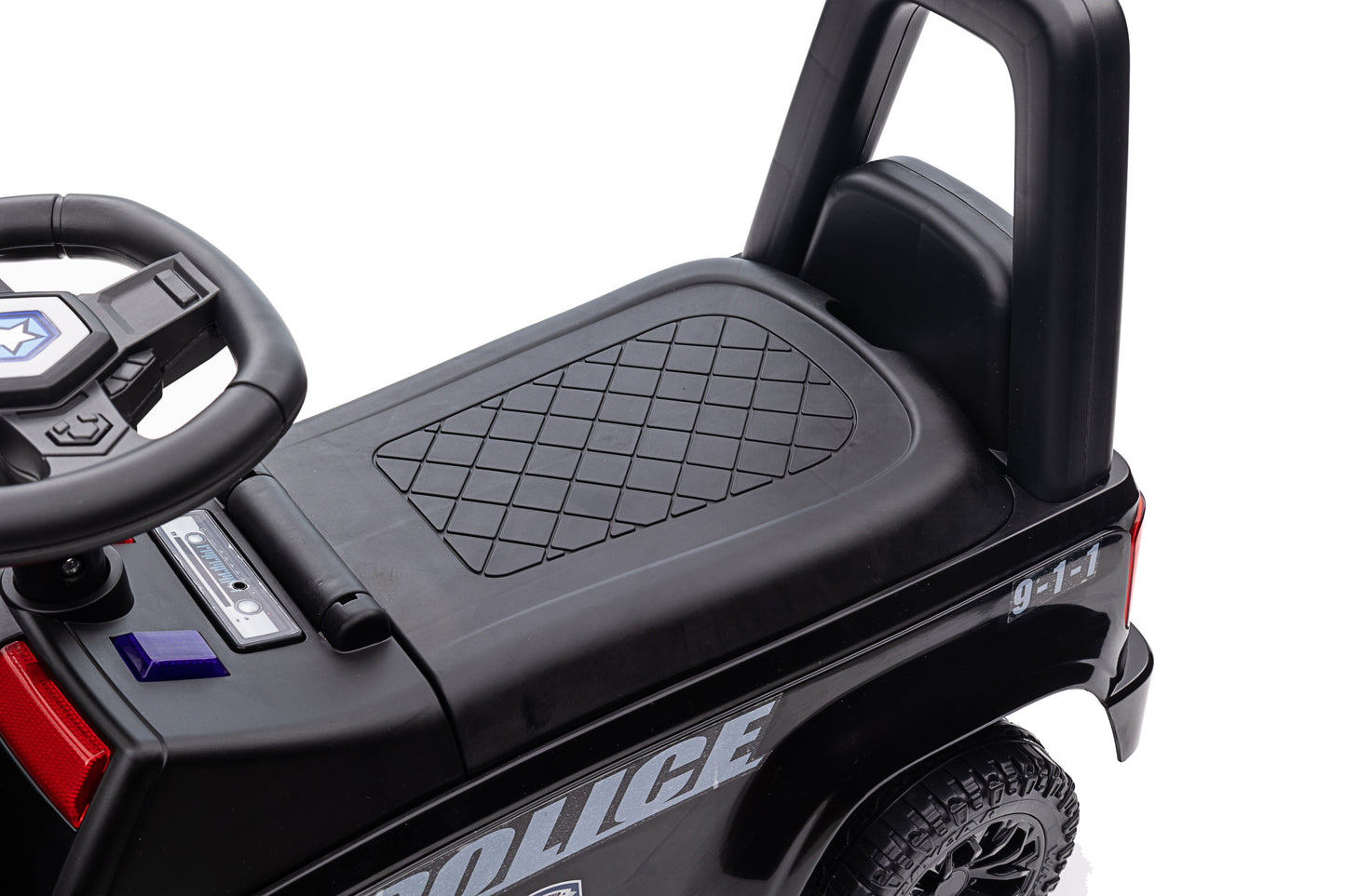 New Police Car Push Along Foot to Floor Ride on for Kids Black