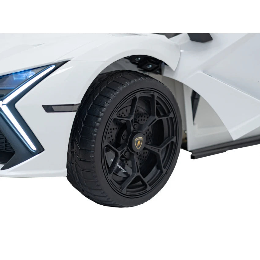 Licensed Lamborghini Revuelto 12V Kids Ride on Car With Remote Leather Seats EVA Wheels - White