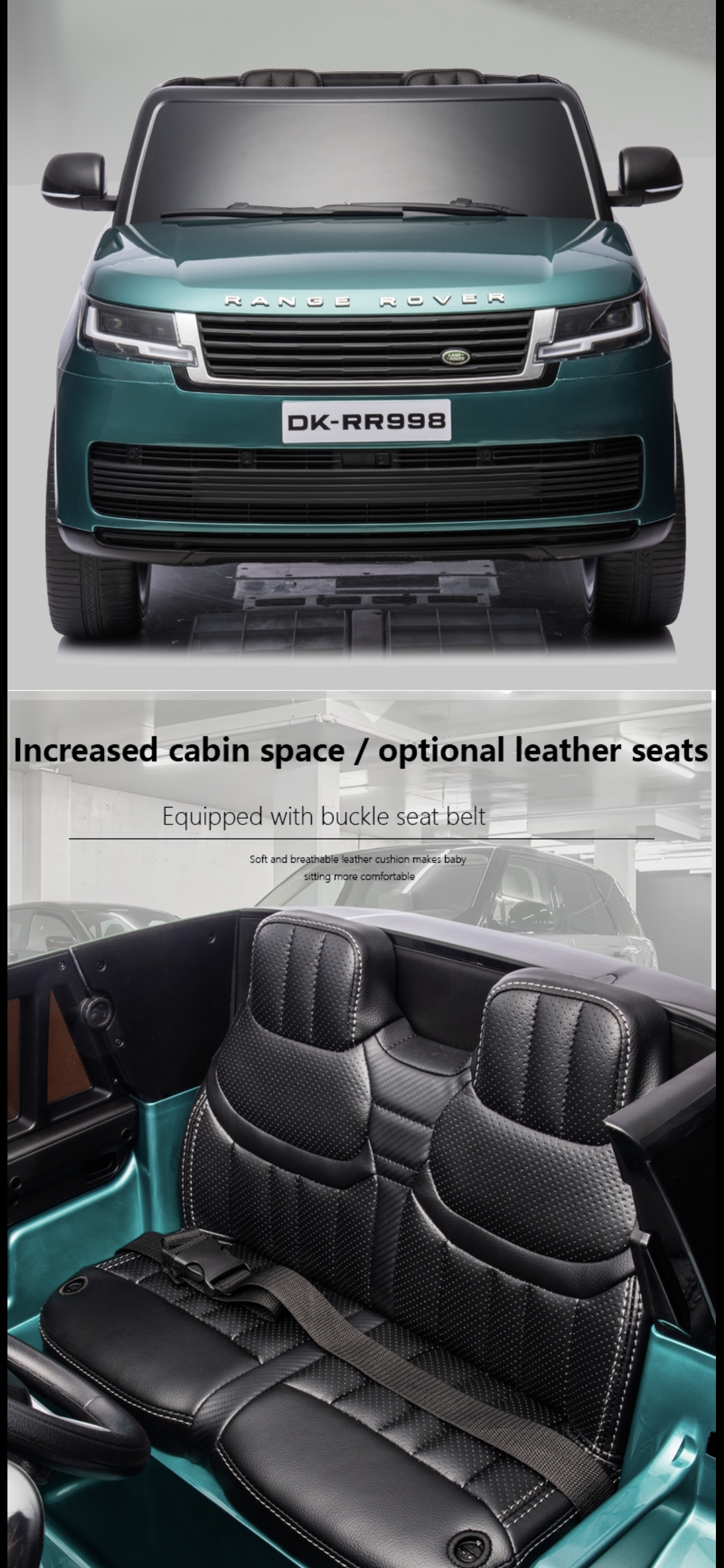 Range Rover HSE Two Seater 24V Kids Ride on Car with Parent Remote - Metallic Green