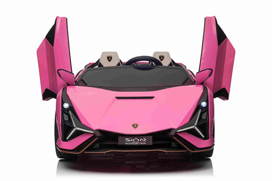 Lamborghini Sian XXL 2 Seater 24V Kids Ride on Car with Remote & Adult Seat in Pink