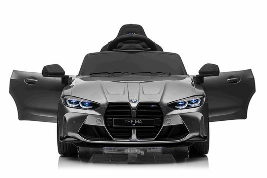 Licensed BMW THE M4 12V Kids Ride on Electric Car With Remote - Metallic Silver