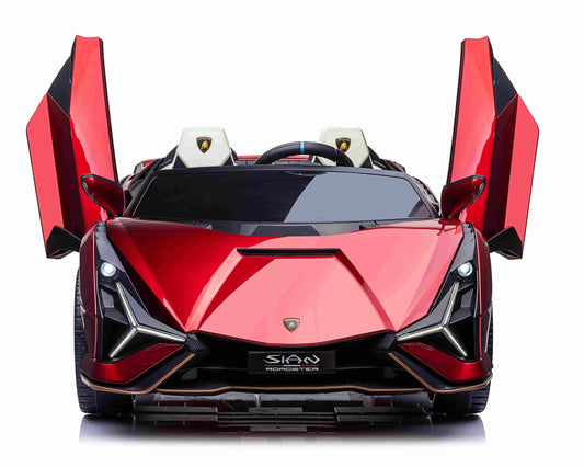 Lamborghini Sian XXL 2 Seater 24V Kids Ride on Car with Remote & Drift Mode - Metallic Red