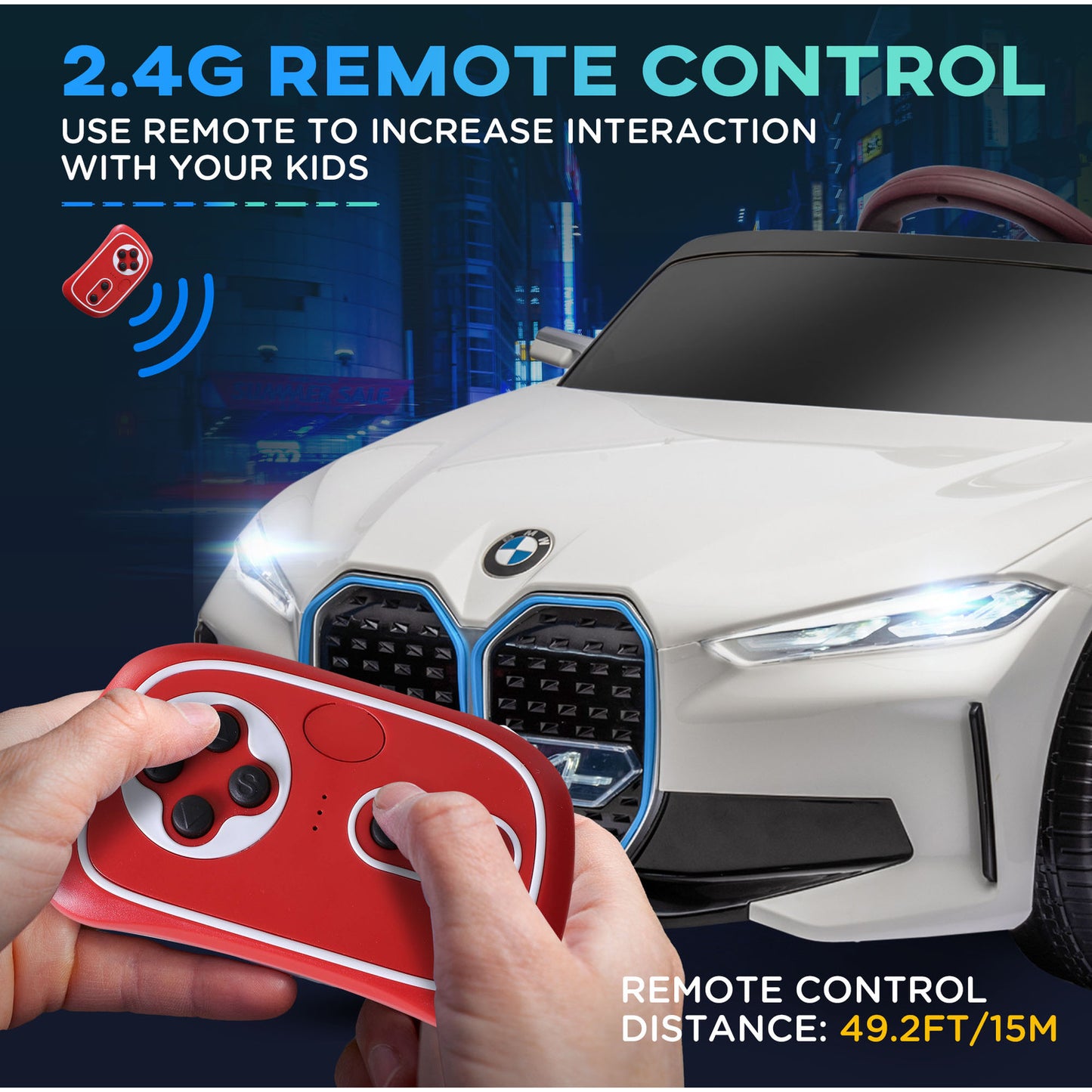 Licensed BMW i4 Electric 12V Kids Ride on Toy Car With Remote - White
