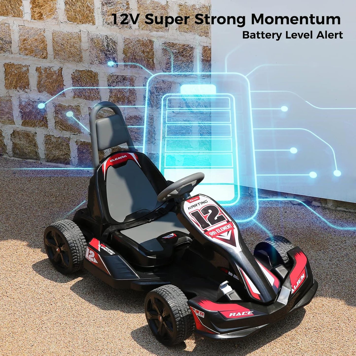 New Predatour 12V Electric Kids Ride on Go Kart with Parent Remote - EVA Wheels