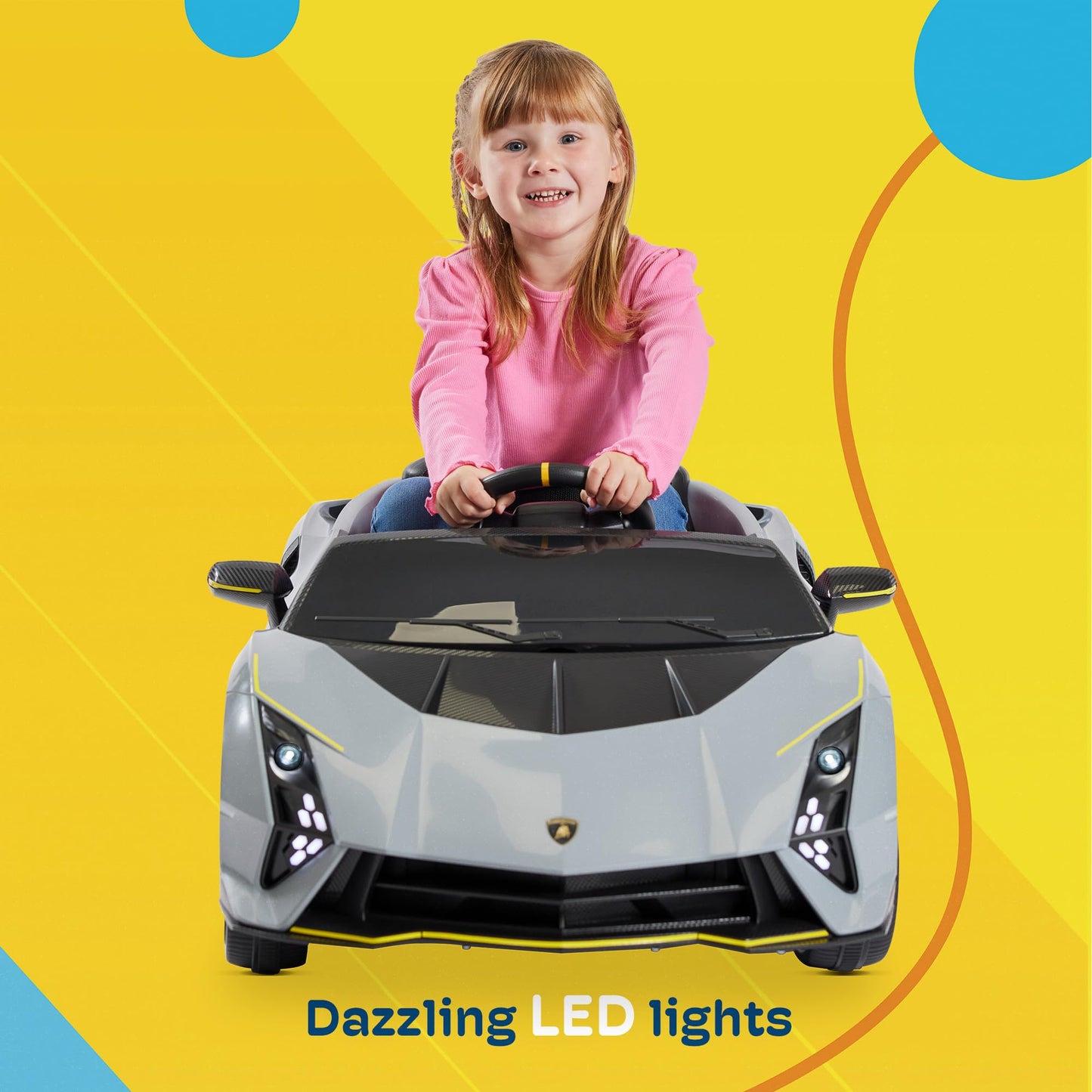 Licensed Lamborghini Autentica 12V Kids Ride on Car With Remote - Grey