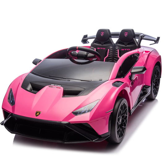 24V Kids Electric Ride on Car With Remote Lamborghini Huracan STO Drift - Pink