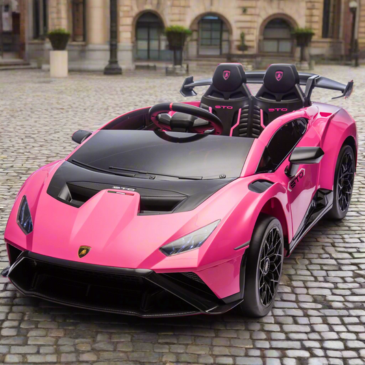 24V Kids Electric Ride on Car With Remote Lamborghini Huracan STO Drift - Pink