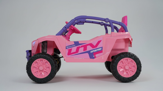 12v Kids Ride on Mini UTV Buggy With Remote & EVA Wheels - Pink