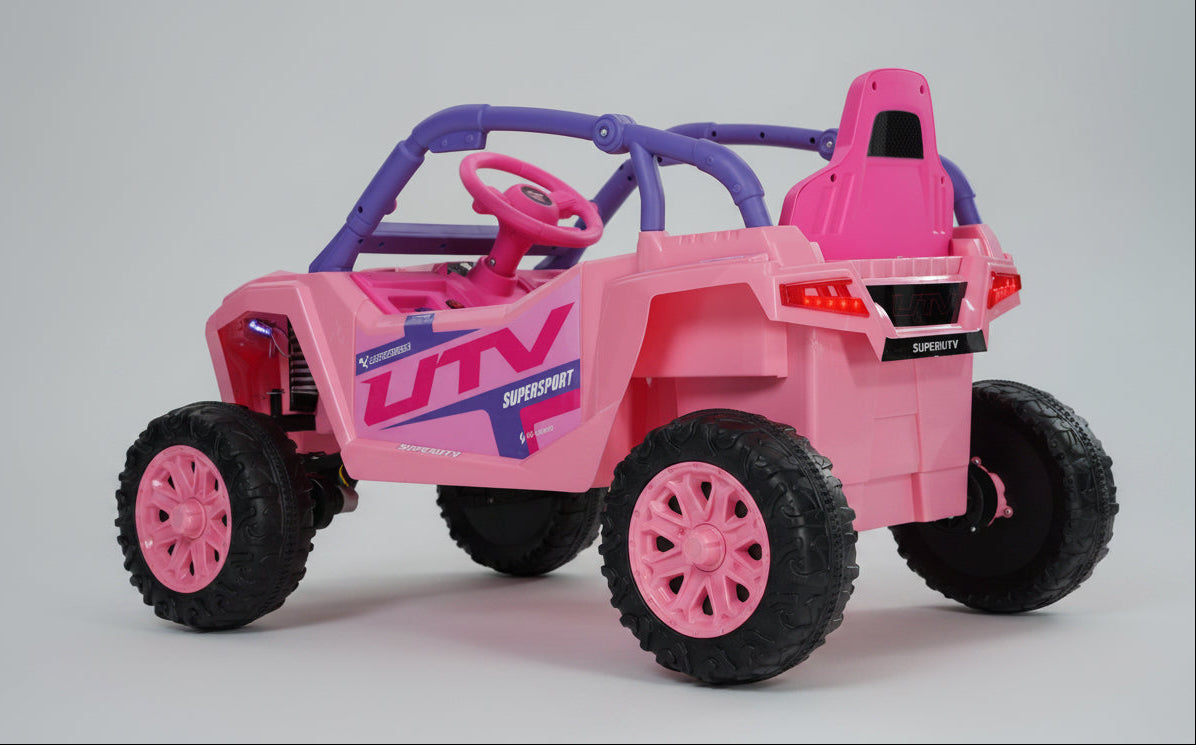 12v Kids Ride on Mini UTV Buggy With Remote & EVA Wheels - Pink