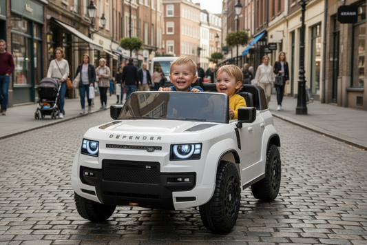 24V Land Rover Defender Octa 2 Seater Ride On Car with Remote in White