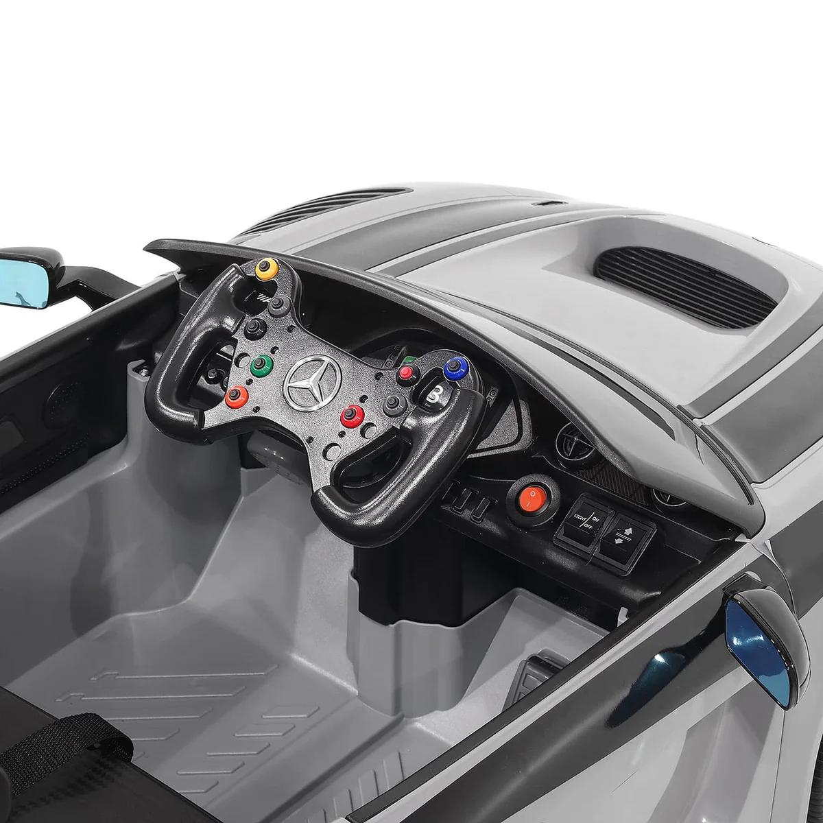 Licensed Mercedes Benz GT3 EVO 12v Kids Ride on Car with Remote - Grey