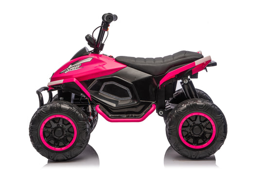 24V Kids Ride on Electric Quad Bike ATV 2x200W Motors EVA Wheels Dark Pink
