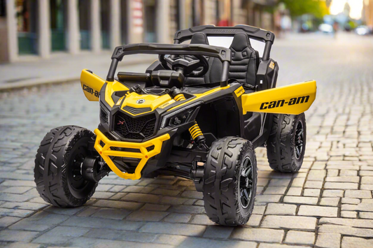 Can-Am Maverick UTV 24V Kids Ride on Buggy with 4 x Motors and Remote - Yellow