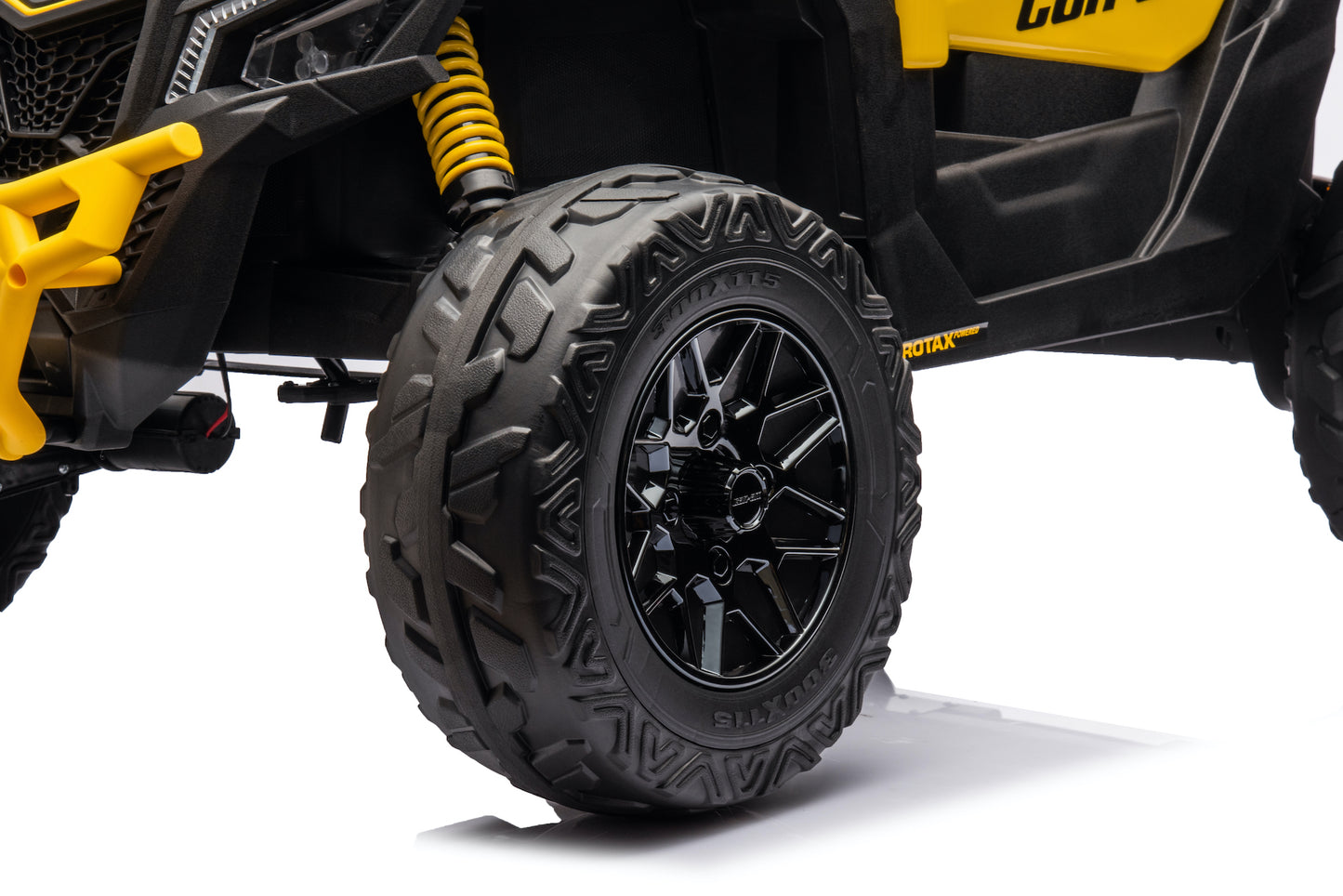 Can-Am Maverick UTV 24V Kids Ride on Buggy with 4 x Motors and Remote - Yellow