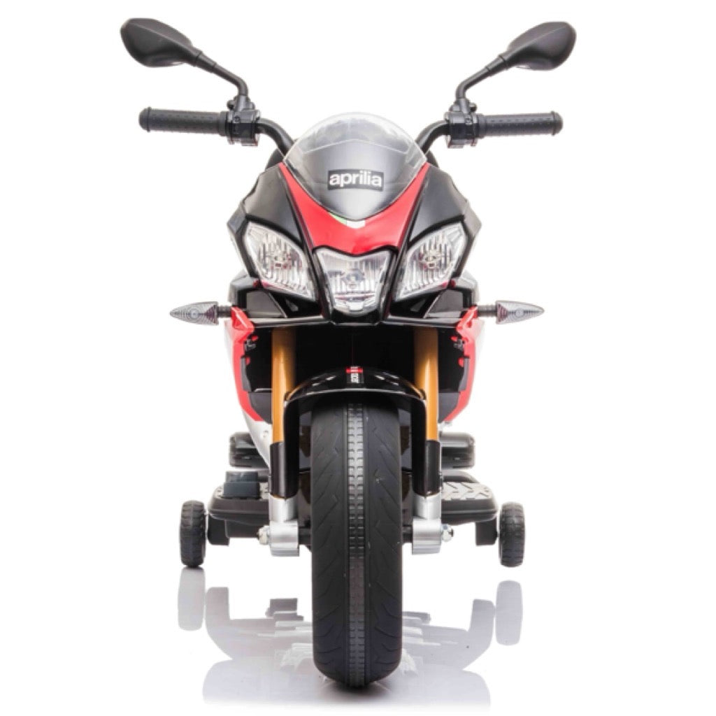 Licensed Aprilia Tuono V4 12V Ride On Kids Bike with Stabilisers - Red
