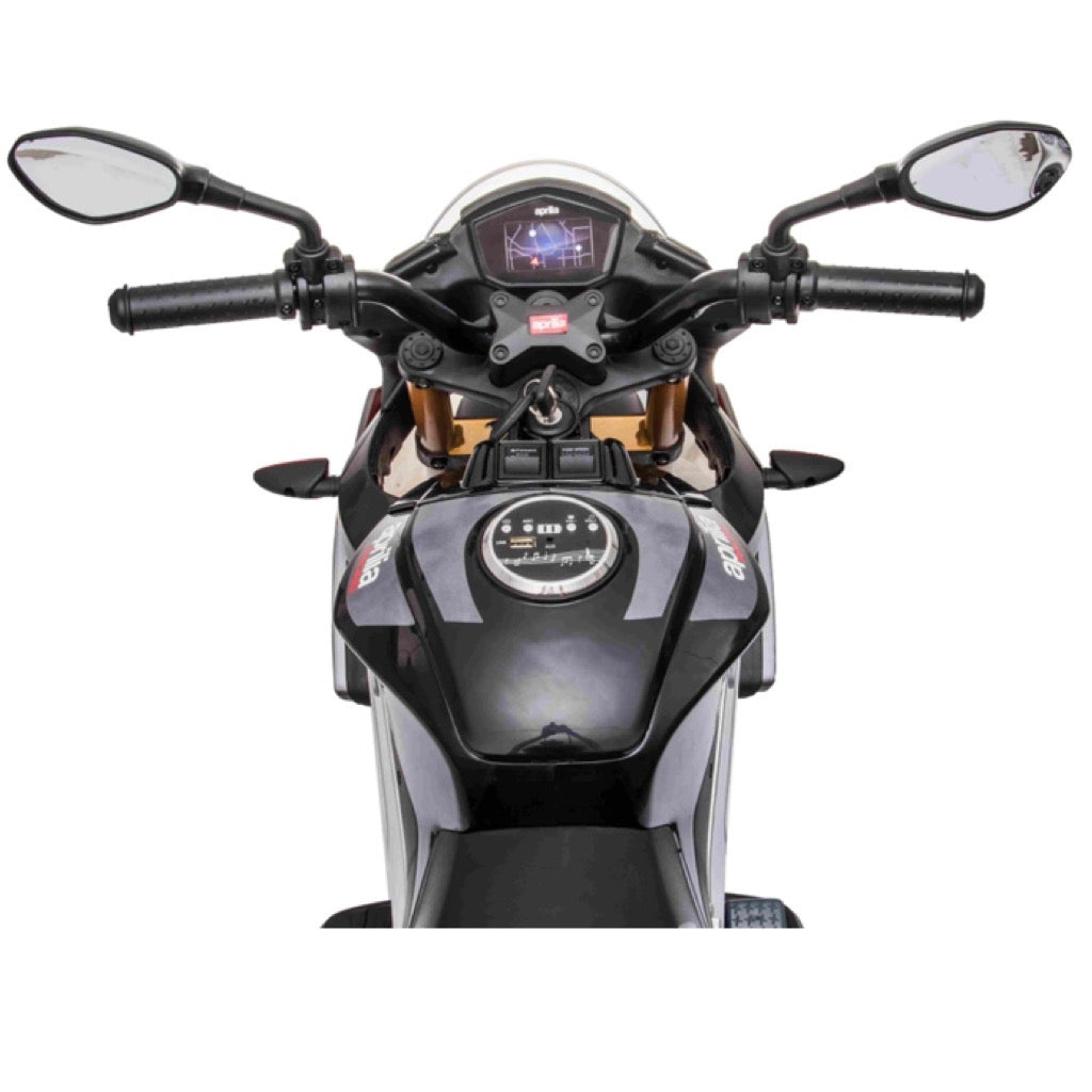 Licensed Aprilia Tuono V4 12V Ride On Kids Bike with Stabilisers - Red