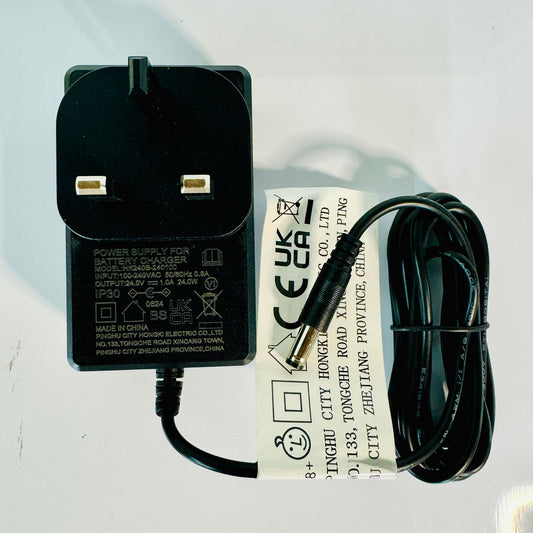 24V-1.0A Universal Battery Charger for 24V Electric Ride on Cars Quad Bike - UKCA CE Aprroved