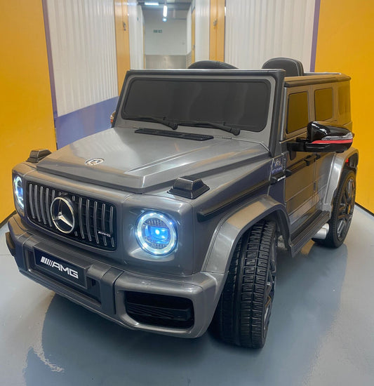 Pre-Order Mercedes G63 12v Ride on Car SUV with Remote - Metallic Grey - With High Doors