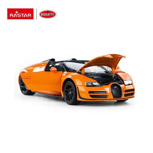 43900 Rastar Bugatti Grand Sport Vitesse 16.4 Die cast 1:18 Scale Toy Car with Open Doors - Orange