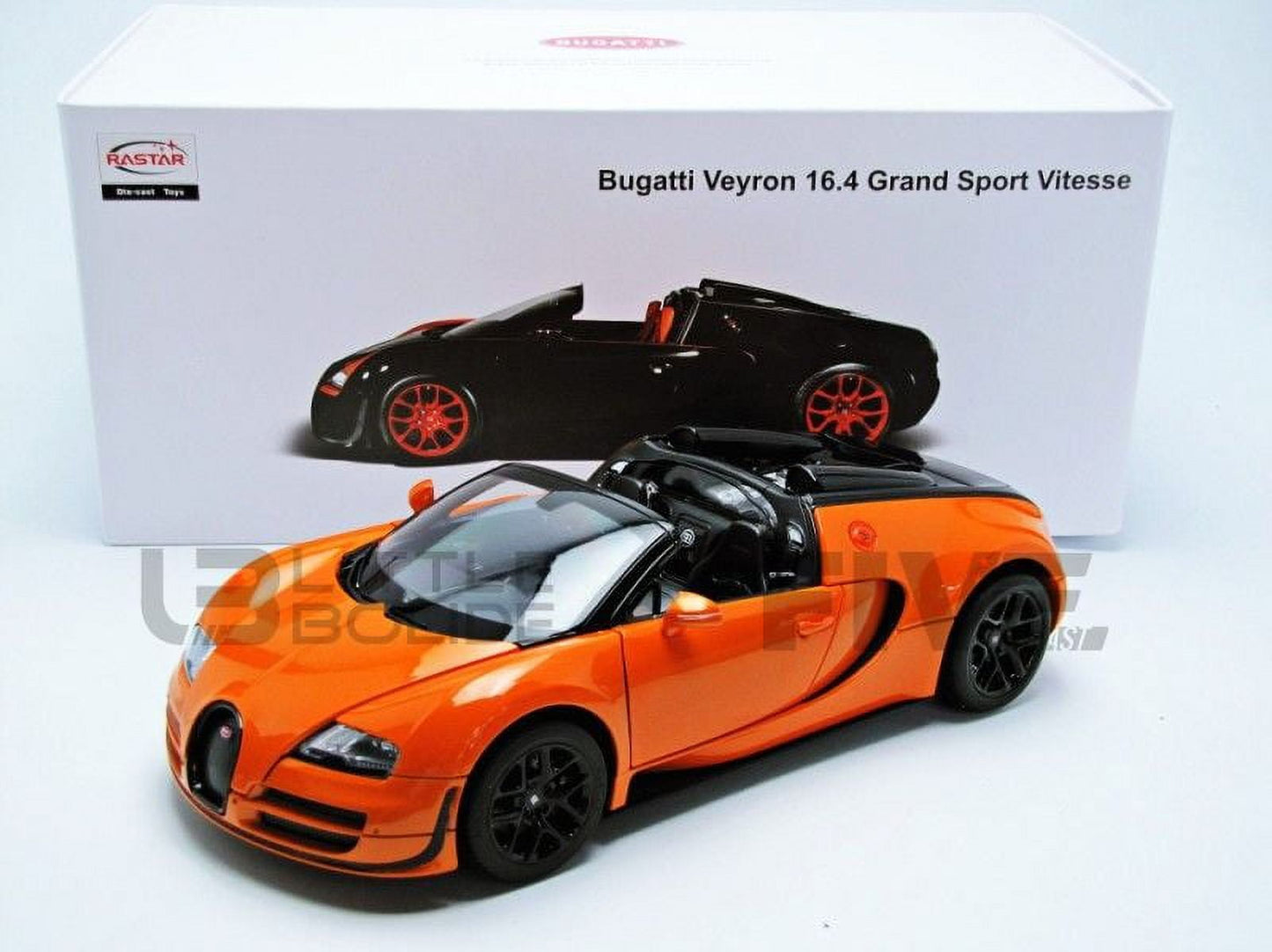 43900 Rastar Bugatti Grand Sport Vitesse 16.4 Die cast 1:18 Scale Toy Car with Open Doors - Orange