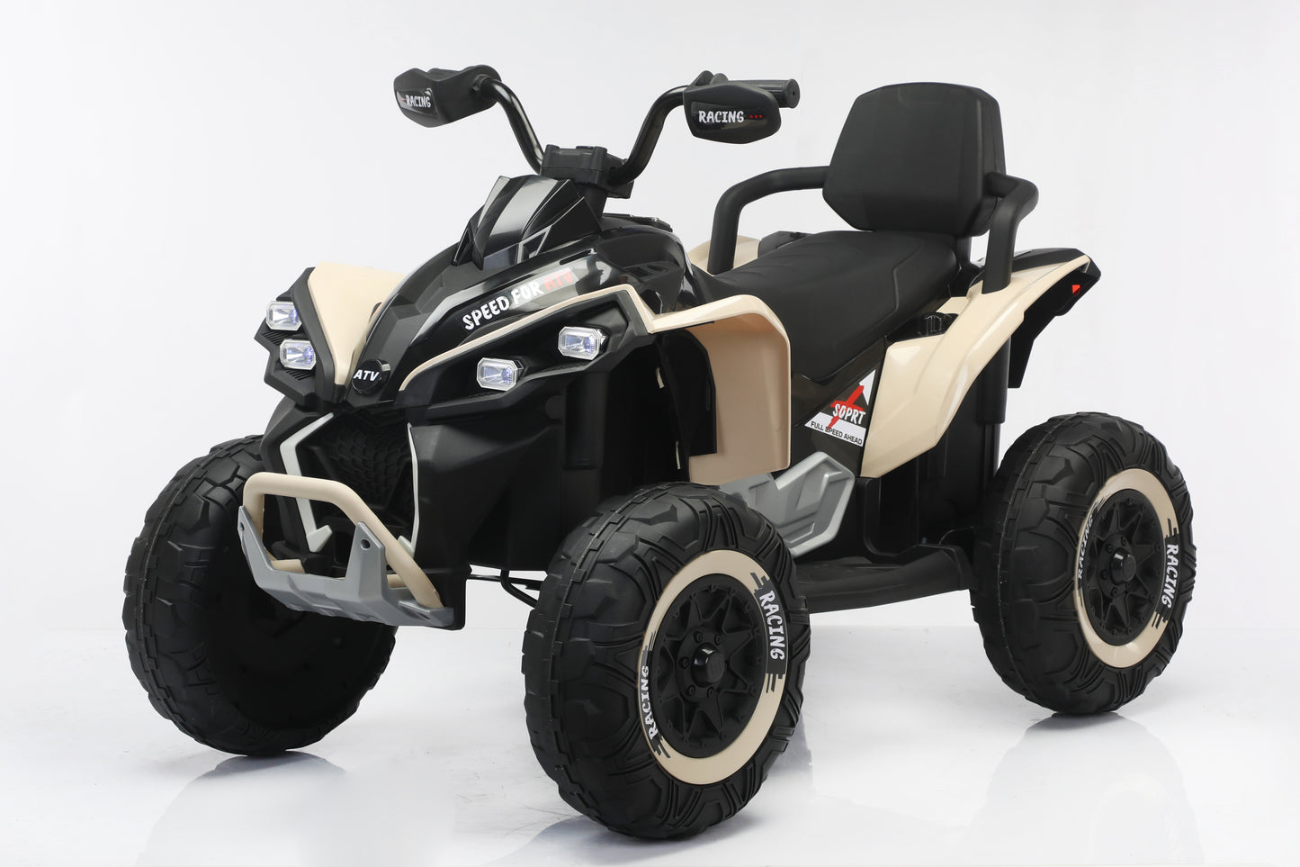 New 24V Kids Ride on XXL Big Size Seat Quad Bike with Remote - Khaki
